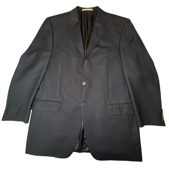 Joseph Abboud 100% Wool Black Three Button Single Breasted Blazer Men’s Sz 41L - Picture 2 of 10
